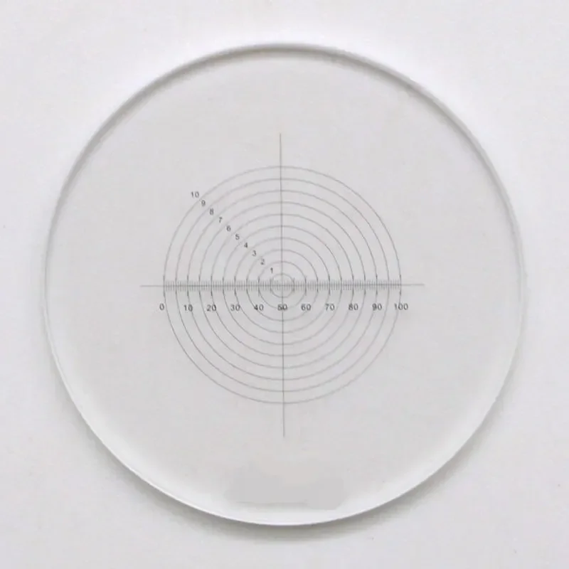 DIV 0.1mm Microscope Scale Reticle Concentric Circle Micrometer Diameter 20.4mm Microscopio Micrometer Tools