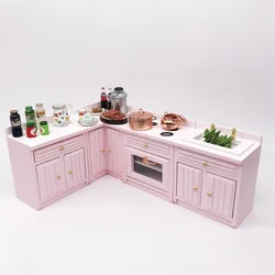 4pcs Sink Cabinet 1:12 BJD Dollhouse Kitchen Furniture Miniature Items Cupboard Mini Worktop Doll House Accessories girls Toys