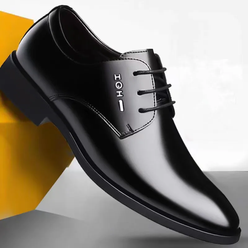 Zapatos de vestir clásicos de negocios para hombre, zapatos formales elegantes a la moda para boda, zapatos Oxford sin cordones para oficina,