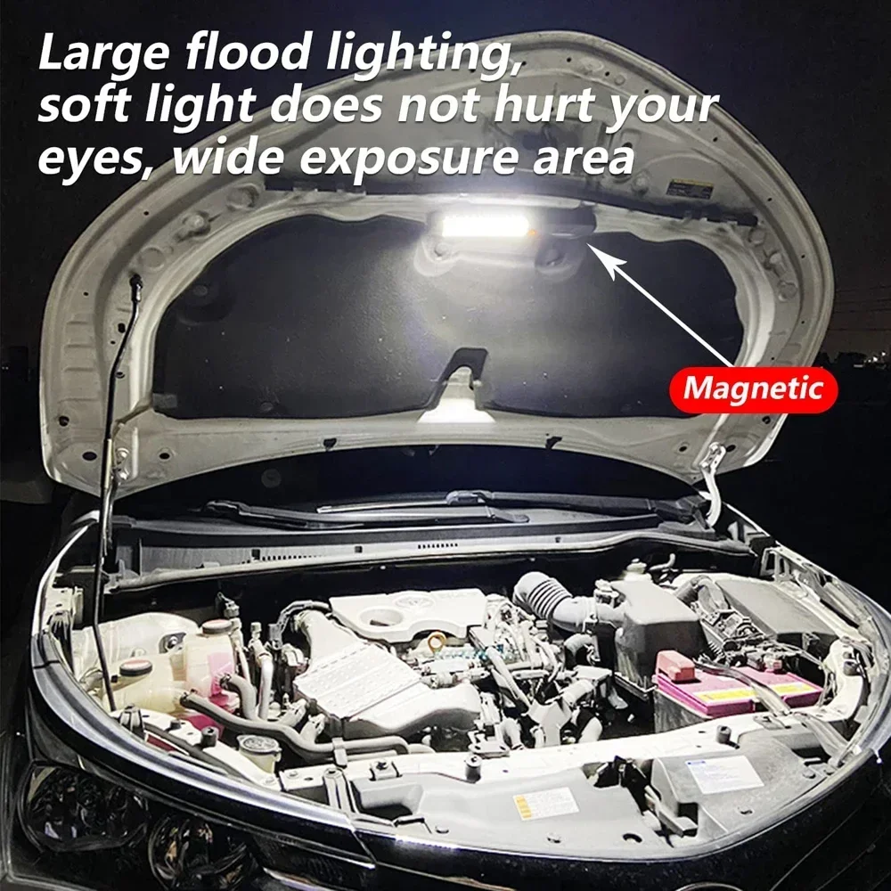 Powerful Camping Lantern Handheld Floodlight LED Work Light USB Rechargeable Work Lamp with Magnet Hook Workshop Repair Lights