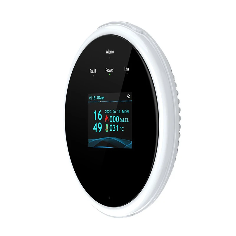 Tuya Wifi Gasleck sensor Erdgas LPG Temperatur Alarm Sprach aufforderung App Fern be nachricht igung Verbindungs ventil für Smart Home