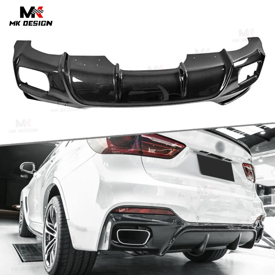 

Carbon Fiber Rear Bumper Lip Diffuser for BMW X6 F16 M Sport 2015-2019 Rear Diffuser Splitter Spoiler Car Styling