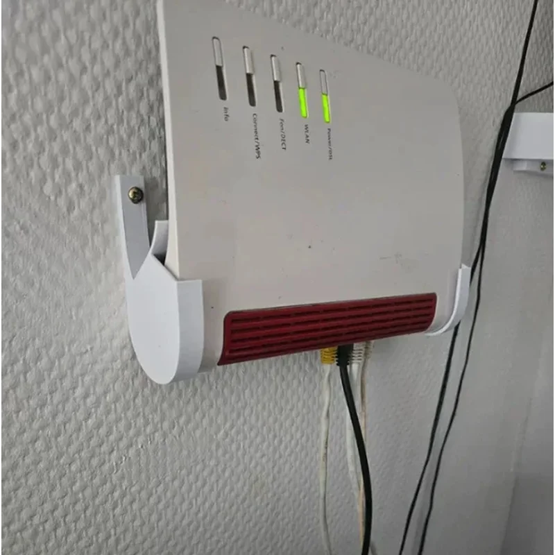 Heavy‑duty premium fixed holder for FritzBox 7590 AX supports quick wall install for indoor network gear