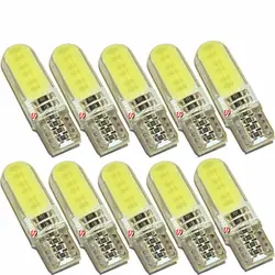10x Lampade T10 Led Silica Gel 12 Chip COB Canbus BIANCO Posizione W5 12V Auto