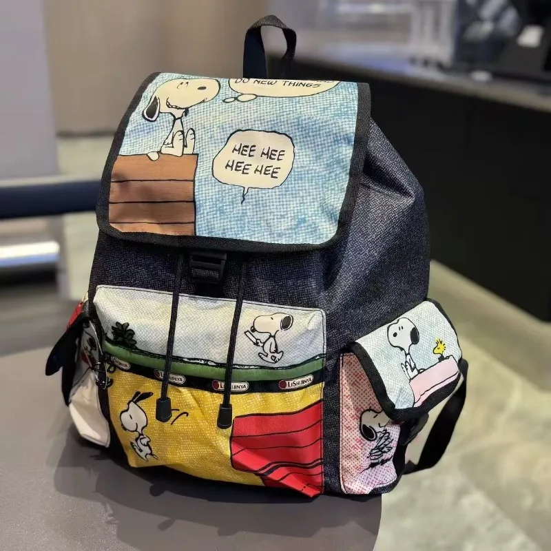2026 New Snoopy Cartoon Student Backpack Cute Large Capacity Commuter Lightweight Shoulder Bag