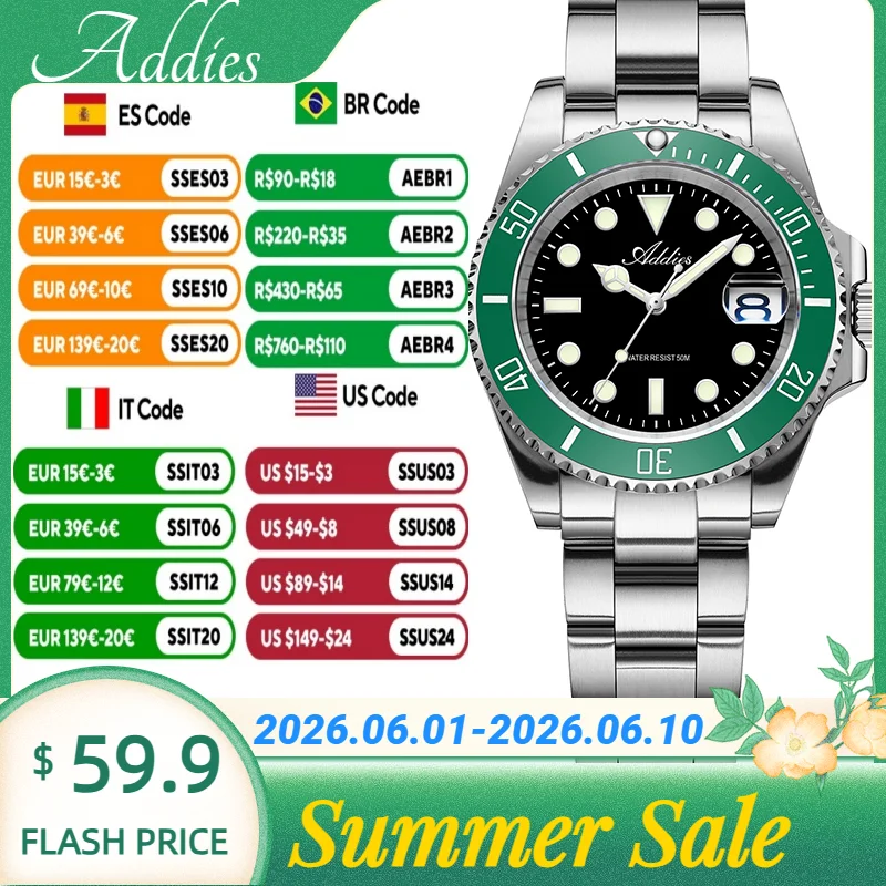 

Addies Ceramic Bezel Super Luminous Wristwatch Japan GM12 5Bar Waterproof Luxury Watch Hight Quality Women's Quartz Wristwatches