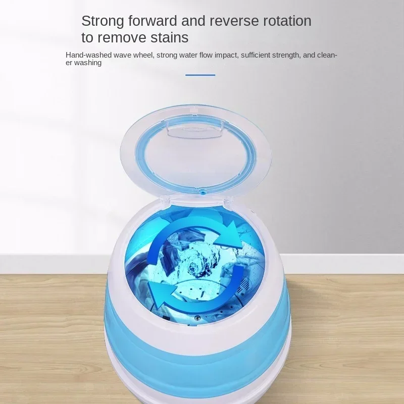 Hot SalesCompact Travel Washing Machine Portable Folding Mini Laundry Washer Household Use Small Semi-automatic Clothes Washer 2