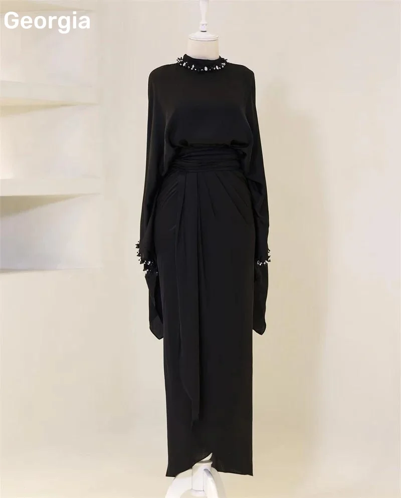 فسات Mohamed 1914 Op maat gemaakte jurken voor speciale evenementen A-lijn Vloerlengte Kapbandjes Cocktailjurken Staaflijst Formele gelegenheden