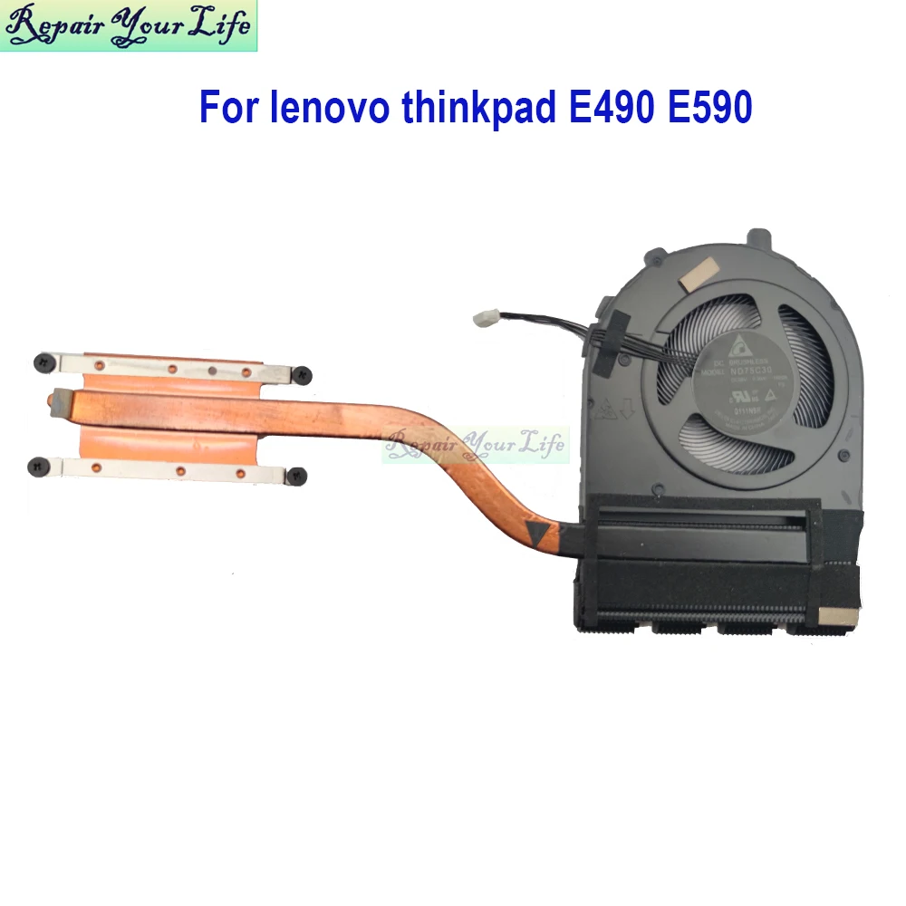 Ventilateur de dissipateur thermique CPU 02DL825 pour Lenovo ThinkSub E490 20N8 20N9 E590 20NB 20NC Notebook Cooler religions Gér02DL824 ND75C30-18E09