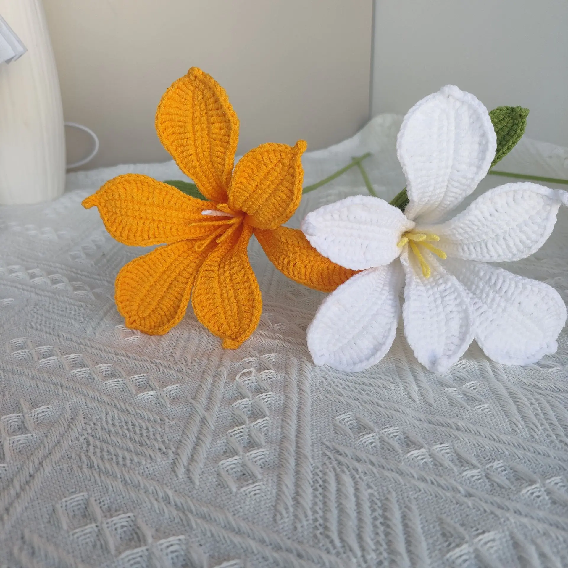 

5 Branches Handmade Flower Artificial Weaving Flower Bouquet Simulation Flowers Home Decoration Desktop Photography Props