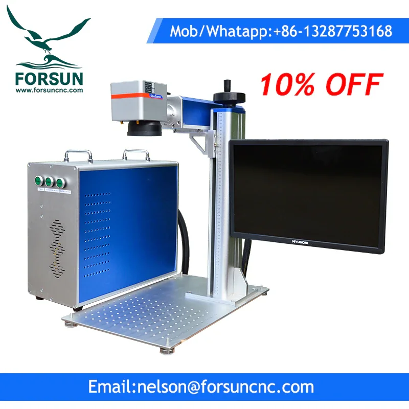 2024 New 43%  Discount 30w 50w micro sd memory card jewelry chain  fiber laser marking machine 