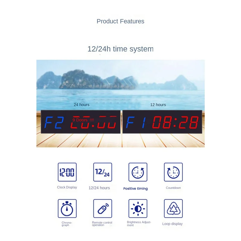 1.8Inch 6 Digit LED Timer,Interval Programmable Countdown/UP Stopwath Real Time Clock for Home Gym