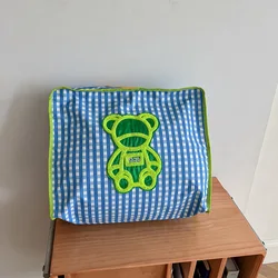 Bolsa de mamá de gran capacidad de oso coreano para niños, edredón de lona de almacenamiento, organizador de cosas para bebés, bolsa de equipaje de viaje impermeable a prueba de humedad