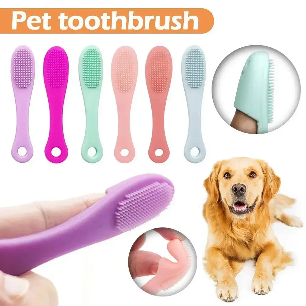 Dog Cat Finger Toothbrush Pet Soft Finger Nose Blackhead Cleaning Brush Silicone Dog Cat Wool Brush Pet Dog Accessorie