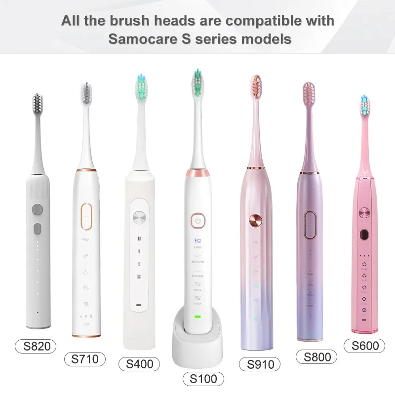 2 Stuks Sarmocare S100 S200 S600 S700 S710 S800 S820 S900 S910 Opzetborstels Ultrasone Sonic Elektrische Opzetborstels