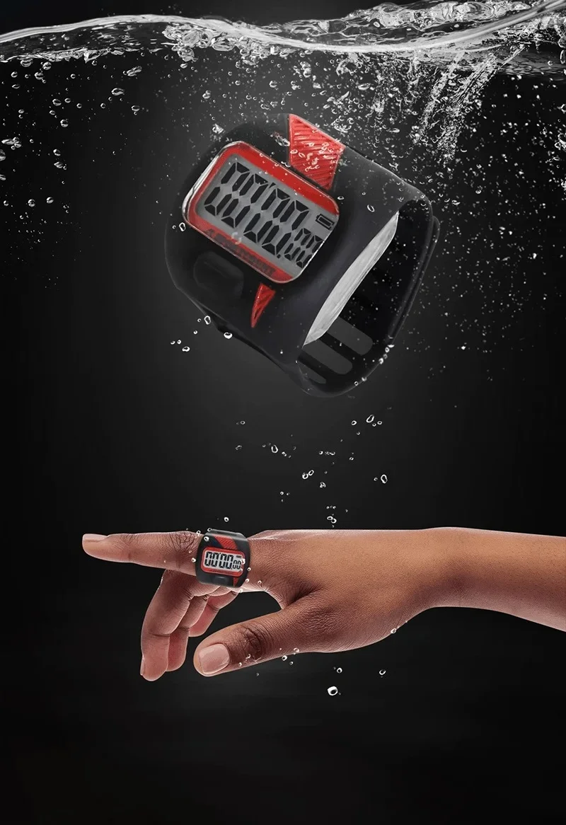 Waterproof Fingertip Stopwatch Ring One‑hand Sports Timer for Diving Training Coaching Application