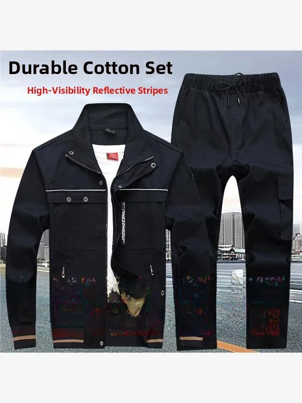 

Утепленный рабочий костюм из чистого хлопка для мужчин: осенне-зимний комплект спецодежды для сварщиков и рабочих на производстве, износостойкий