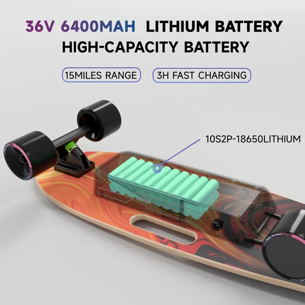 600W Hub-Motor Shape De Skate Board & Accessories and Skate Boards 15 Miles Range Skateboard Electric Skateboard With Remote