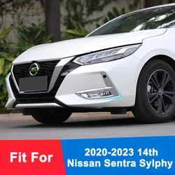Car Styling Chrome ABS Plastic Front Rear Fog light Lamp Cover Trims Decoration For Nissan 14th 2020 2021 2022 23 Sentra Sylphy