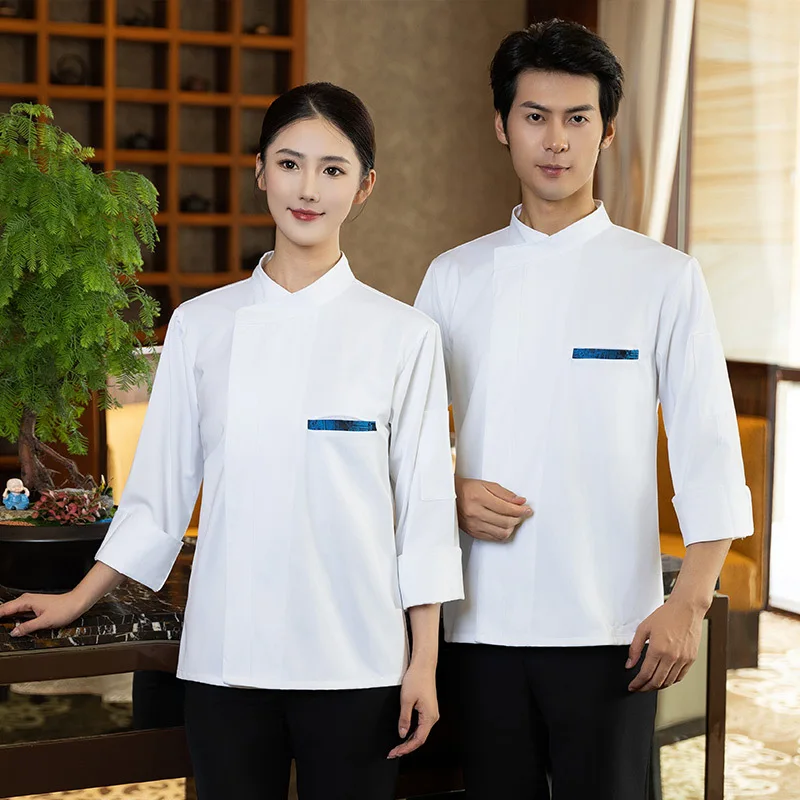 

Рабочая одежда для поваров на осень и зиму, с длинными рукавами, для персонала в сфере общественного питания, гостиницах, ресторанах, на кухнях и в столовых, мужская.