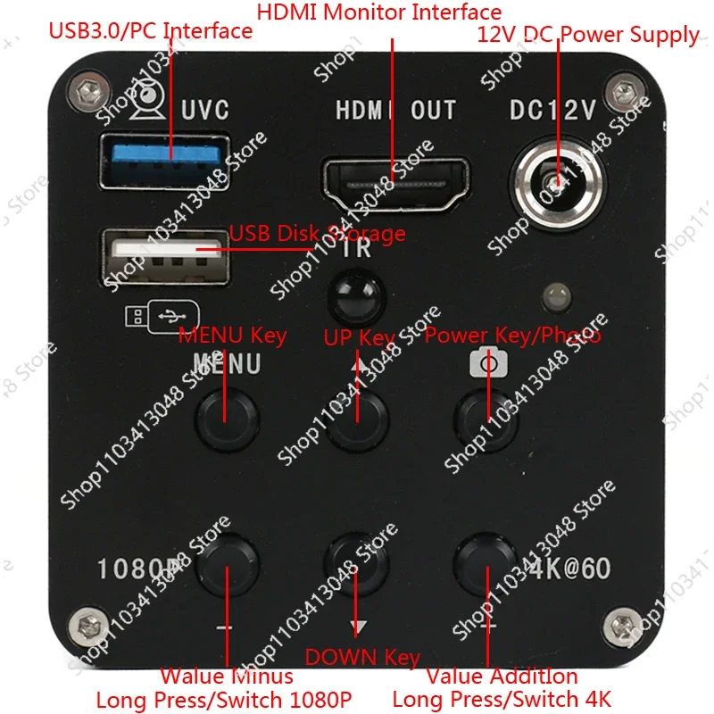 4K HDMI USB3.0 C Mount Industrial Soldering Digital Magnifier LAB Microscope Image Acquisition