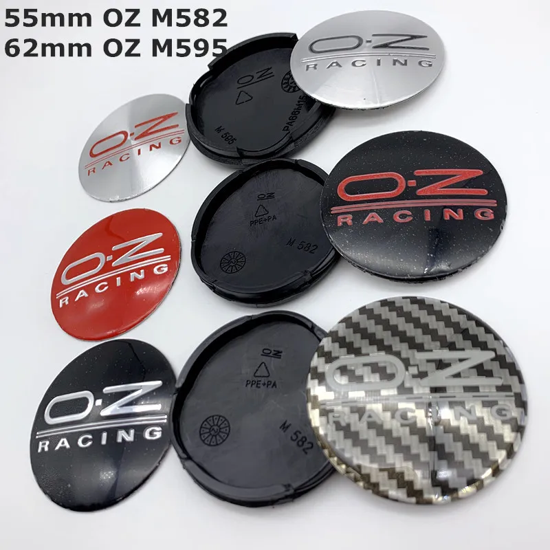OZ Car Sticker 4pcs 55mm M582/62mm M595  Wheel Center Cap O.Z OZ Racing Sport Emblem Rim Hubcap Cover Badge Styling Accessories