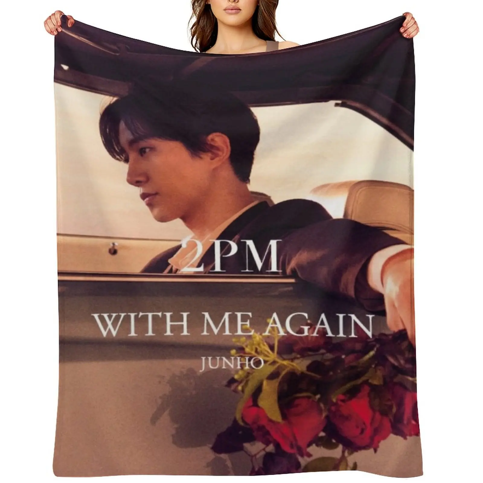

2PM With Me Again - JUN HO Throw Blanket Blankets Sofas Of Decoration Sofas Bed linens valentine gift ideas Blankets
