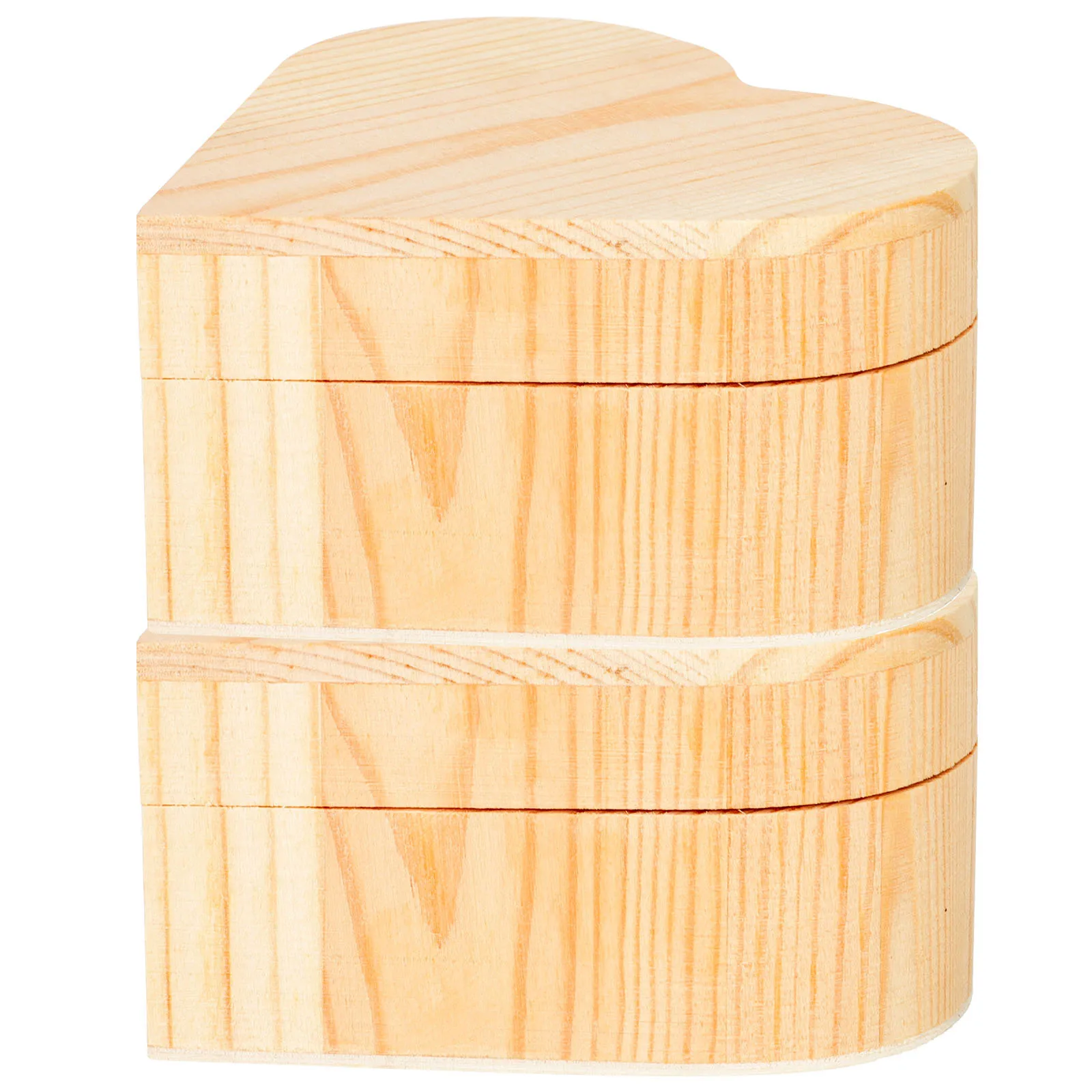 

2pcs Heart Shape Wooden Jewelry Storage Trinket Case Earring Organizer Desktop Container Gift Box For Necklaces Bracelets