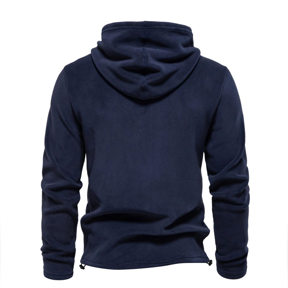 AIOPESON Mens Winter Solid Fleece Hoody High Quality Warm Casual Drawstring Hat Sweatshirt Soft Shell Hoodies for Men