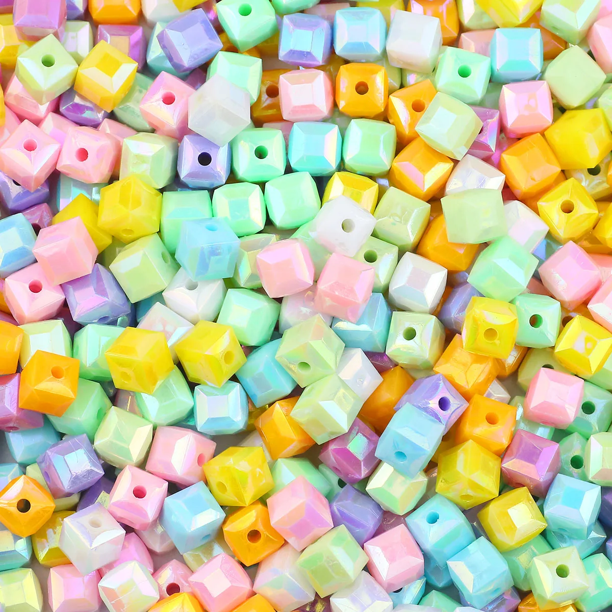 30/60/120pcs 10mm Solid Color Acrylic Square Loose Spacer Beads For Handmade Jewelry Making DIY Bracelets Necklaces Accessories