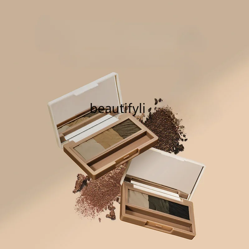 zqEyebrow Powder Trio Blusher Three-Dimensional Natural Fadeless Long-Lasting Brow Cream Eyebrow Pencil Makeup Waterproof Repair