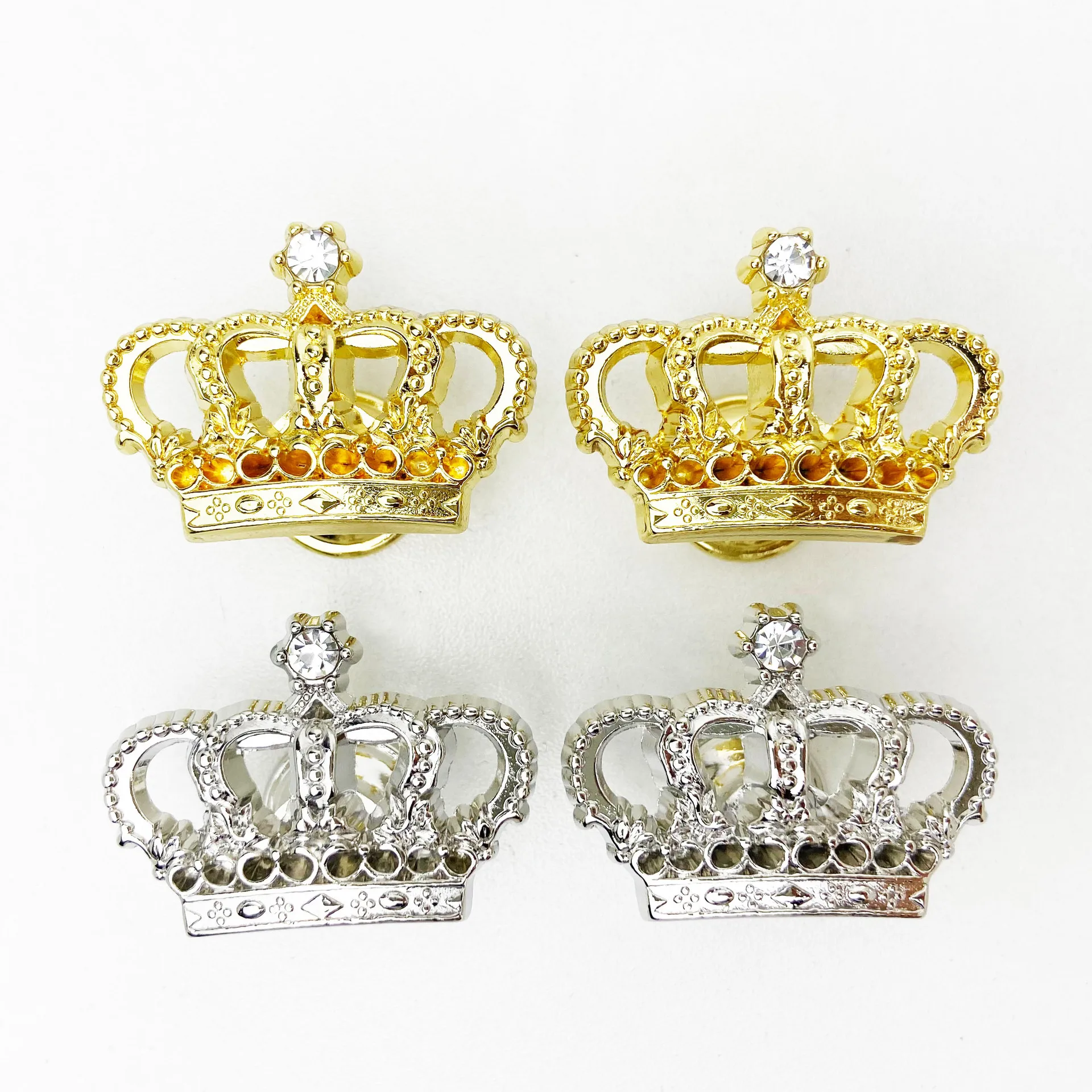 Creative Design Fashion Crystal Crown Furniture Door Handle Gold Silver Drawer Shoe Cabinet Dresser Cupboard Wardrobe Knob Kids