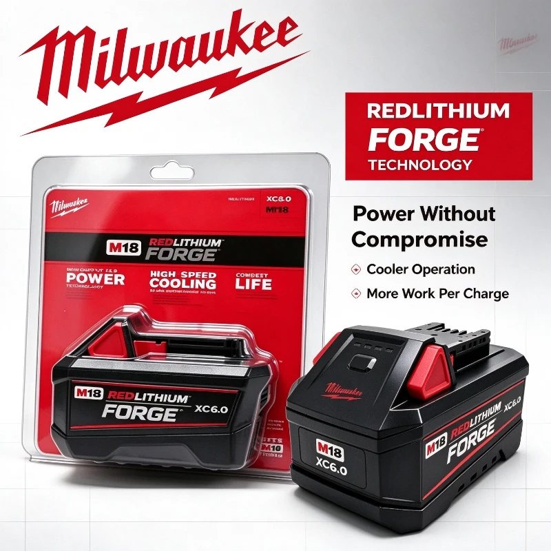 Original Milwaukee M18 6.0Ah FORGE Lithium Battery Voltage 18V for M18FB6 Electric Drill Saw Power Tools Rechargeable Batteries