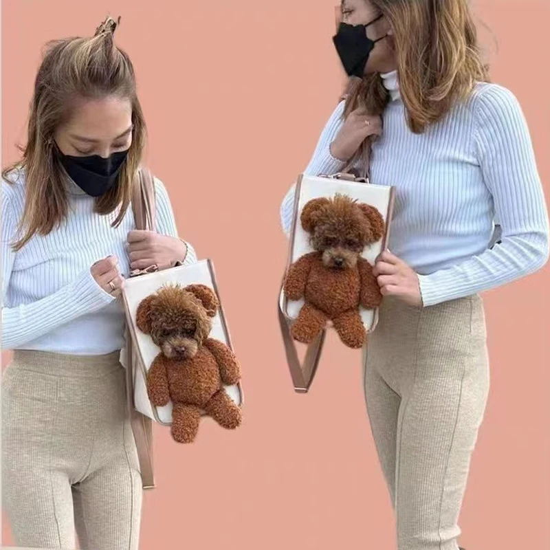 Tragbare Hundeträger, Katzentasche mit Matte für kleine Hunde, Reisen, atmungsaktiv, Welpenhandtasche, Teddy, Chihuahua, Rucksack, Heimtierbedarf