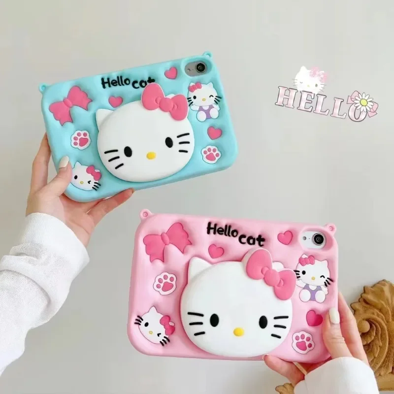 

HelloKitty Case for Ipad 2025 A16 Pro 21 11in Cartoon Case 10th Generation Air 10.9in Soft Silicone Case Mini7 Protective Cover
