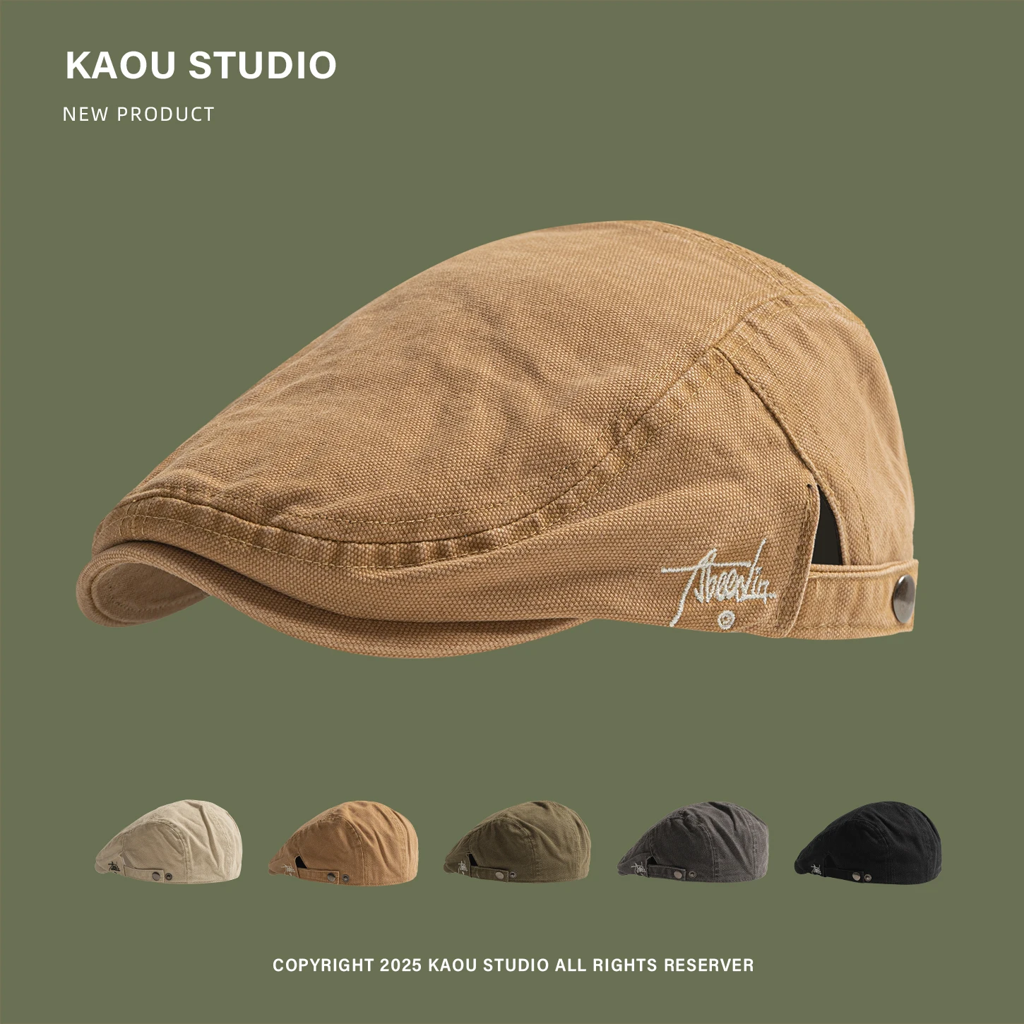 

Vintage Reversible Hip-Hop Forward Cap Newsboy Cap Unisex Street Fashion British Style Artist Hat Trendy