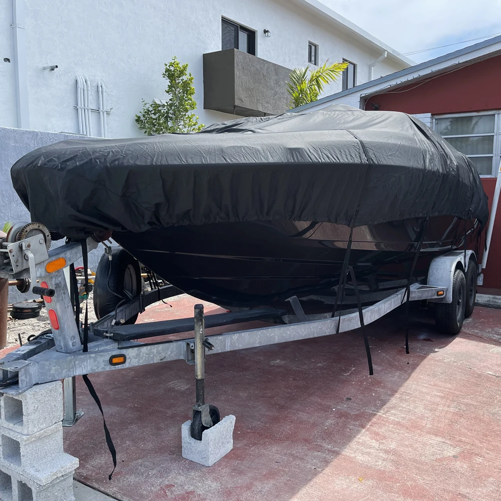 غطاء قارب مقاوم للماء في الهواء الطلق لحماية القارب من الماء والمطر والثلج والبريد مع شعار مخصص وحجم