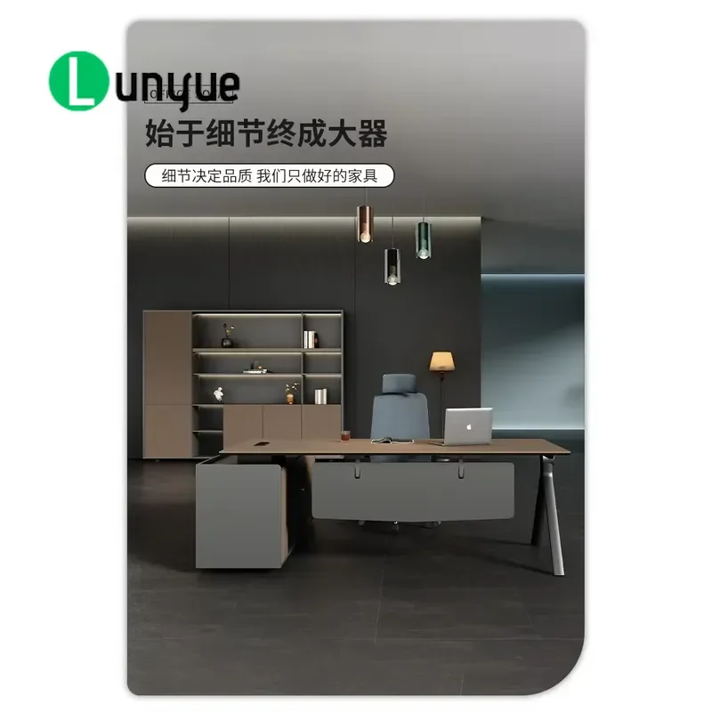 Durable Modern L Shaped Executive Desk for CEO Manager High End Computer Office Furniture Spacious Workstation