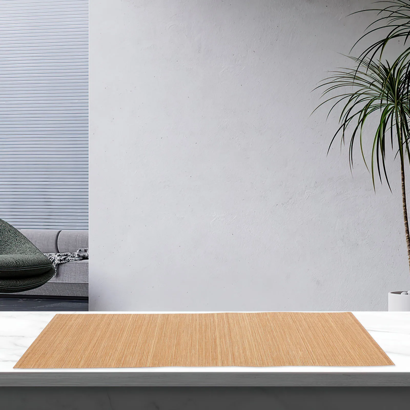 

Placemat Cuttable Non-Skid Runner Mat For Tea Ceremony Sushi Roll Coffee Cup Pad Rustic Bamboo Tableware Mat Decorative