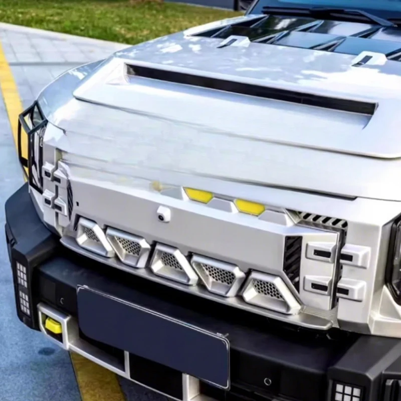 ABS Front Grille With Letter Decal Battle Style Fit For SUV T2 2024 
