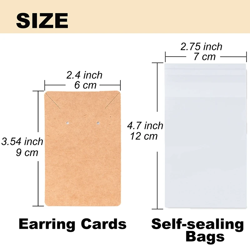 Earring Cards Includes 120Earring Clip Cards,120 Earring Packs And 240Earring Backs For Earring/Necklace/Jewelry Display