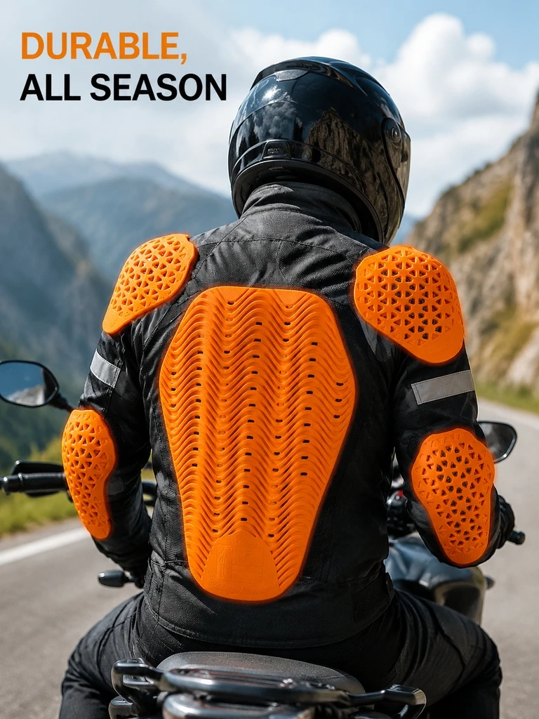11Pcs Motorcycle Protective Pads Set Slow Rebound Memory Foam Back Knee Hip Elbow Shoulder Chest Armor Insert for Riding Gear
