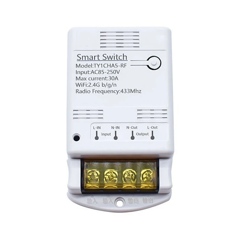 Tuya Wifi 30A Relay Module 85-250V Smart Switch DIY 433MHZ RF Controller Smartlife APP Voice Relay Timer Remote Control