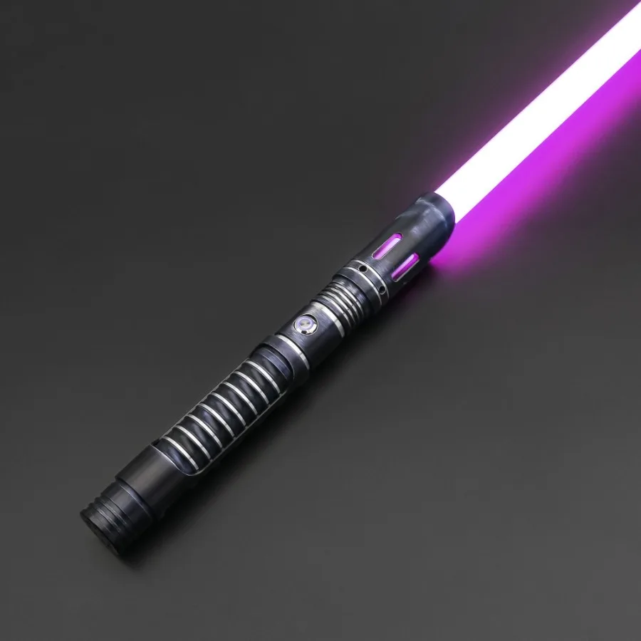 TXQSABER – sabre Laser lisse et vide rvb, 12 couleurs de lumière et 16 jeux de polices sonores, poignée métallique, lame PC, jouets de noël pour enfants, épée Laser