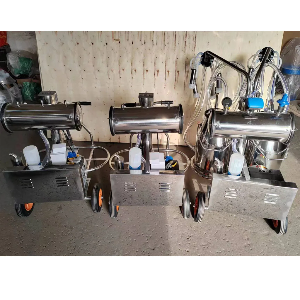 

FULLY SUS 304 Two Buckets Automatic Vacuum Pump Cow Hose Sheep Cattle Milking Machine HJ-CM011VD02