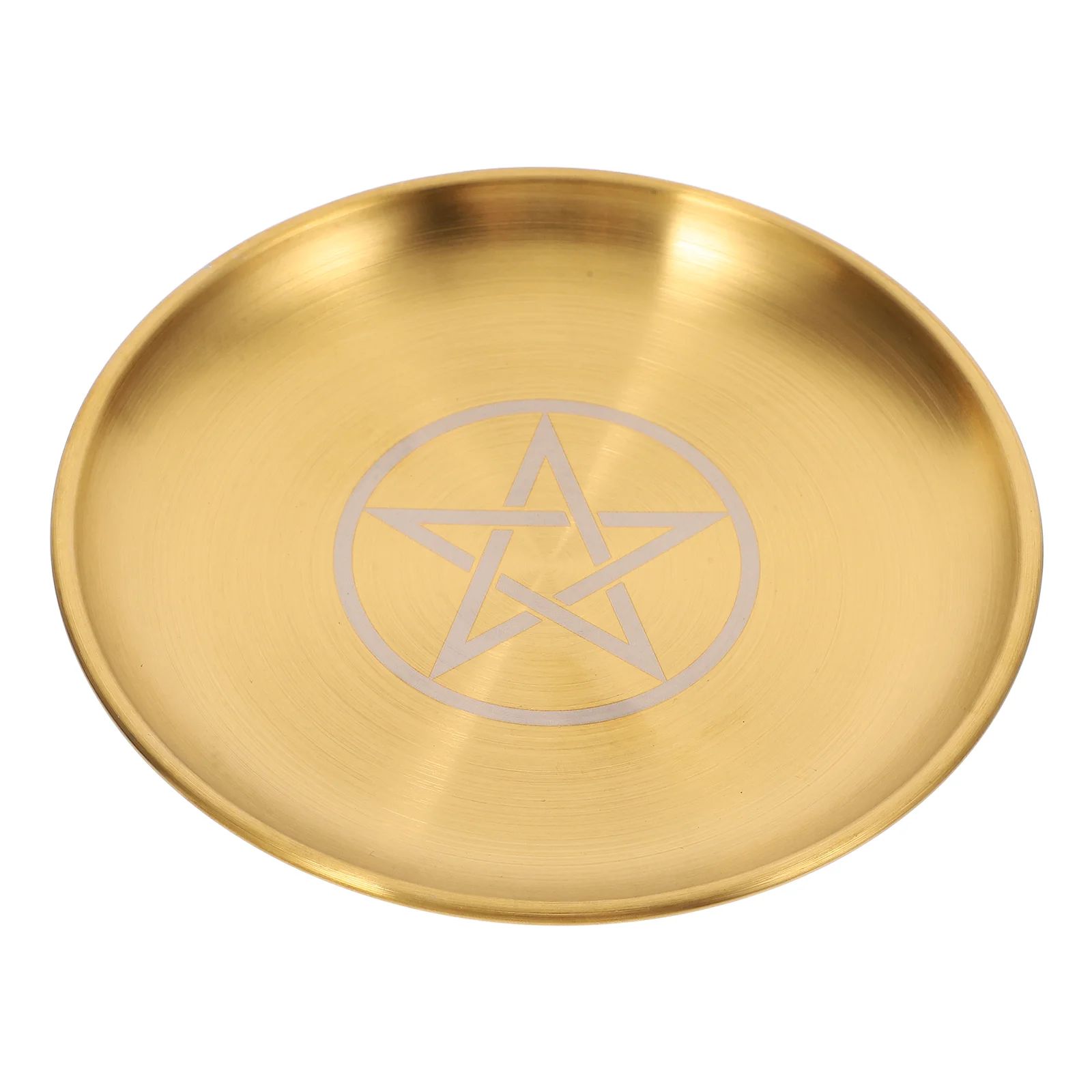 Plate Pentacle Three Phase Moon Gold Disk Altar Tray Coffee Table Office Cauldron