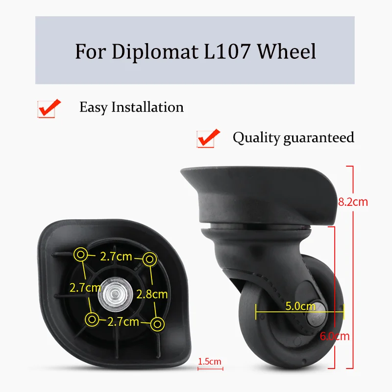 Suitable For Diplomat L107 Universal Wheel Trolley Case Wheel Replacement Luggage Pulley Sliding Casters wear-resistant Repair