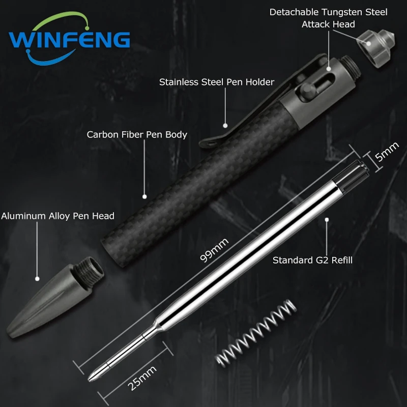 Multi-Functional Tactical Ballpoint Pen Tungsten Steel Attack Head Emergency Glass Breaker Self Defense Weapon Survival Supplies