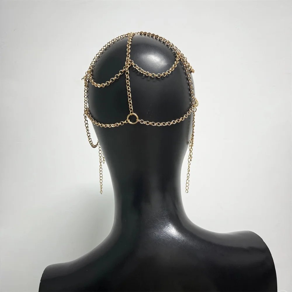 Silberner Metallketten-Kopfschmuck für Damen, Y2K Quasten-Fransen-Haarschmuck für Festival, Rave-Party, Kostüm, Sexy Performance-Accessoire – Detail 14