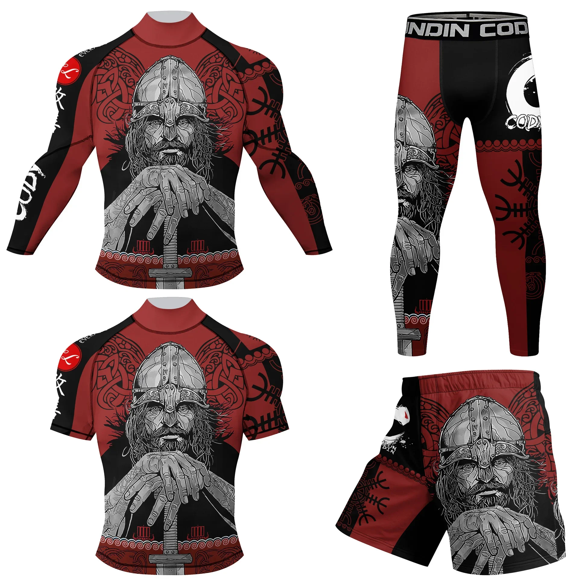 Men MMA Sport Suit Muay Thai Jiu jitsu Boxing Set Tracksuit Running Training Sportswear Fitness Workout Gym Clothing Rashguard